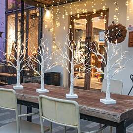 DELICHTER 4er Set Lichterbaum Lichterzweige für