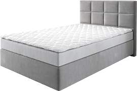 DELIFE Boxspringbett Dream-Fine Mikrofaser Grau