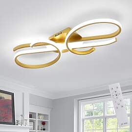 DELIPOP LED Deckenleuchte Gold Dimmbar, 29W