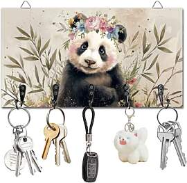 DELORIGIN Panda Schlüsselhalter Mit 5 Haken An