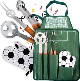 deluxe4home® Grillbesteck im Fußball-Look I