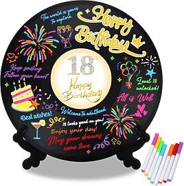 DEMIUKO 18. Geburtstag Tischdeko Vinyl
