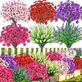 Der Rose 24 Bündeln Kunstblumen wie echt für