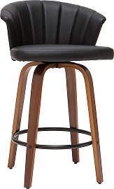 Design-Barhocker ALBIN drehbar schwarz und dunkles 