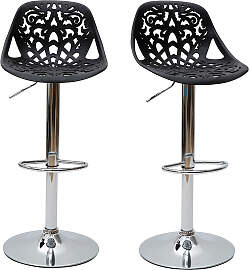 Design-Barhocker Barock Schwarz 2er Set BAROCCA.