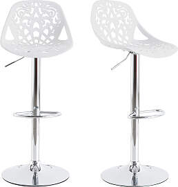 Design-Barhocker Barock Weiß 2er Set BAROCCA.