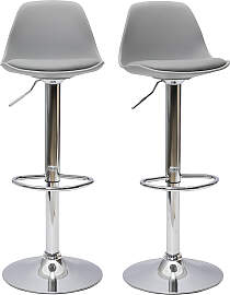 Design-Barhocker Hellgrau (2er-Set) STEEVY