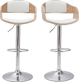 Design-Barhocker höhenverstellbar aus weißem