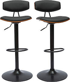 Design-Barhocker höhenverstellbar in Schwarz mit