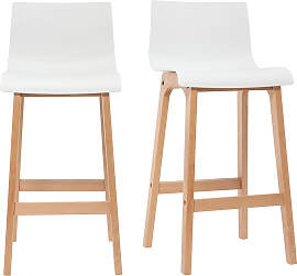 Design-Barhocker Holz und Weiß 75 cm 2 Stck. NEW