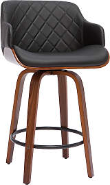 Design-Barhocker PANACH schwarz und dunkles Holz