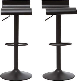 Design-Barhocker schwarz (2er-Set) SURF