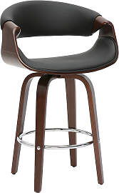 Design Barhocker schwarz und dunkles Holz 65 cm