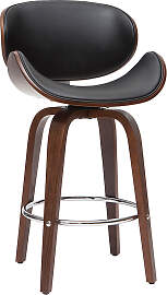 Design-Barhocker Schwarz und dunkles Holz 65 cm