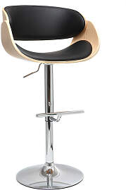 Design-Barhocker Schwarz und helles Holz BENT