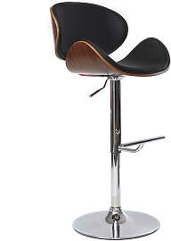 Design-Barhocker Schwarz und Holz WALNUT