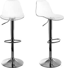 Design-Barhocker transparent 2er-Set GALILEO