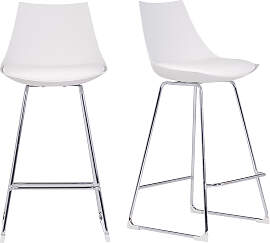 Design-Barhocker weiß 65 cm (2er-Satz) JUNE