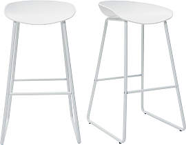 Design-Barhocker Weiß mit Metallbeinen (2 Stk.)