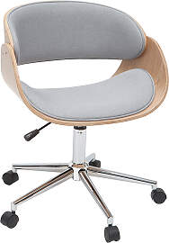 Design-Bürostuhl Hellgrau / Helles Holz BENT