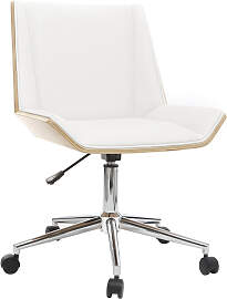 Design-Bürostuhl PU Weiß und Helles Holz MELKIOR