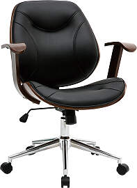 Design-Bürostuhl Schwarz und dunkles Holz YORKE