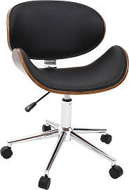 Design-Bürostuhl Schwarz und Holz WALNUT