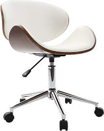 Design-Bürostuhl Weiß und Holz WALNUT