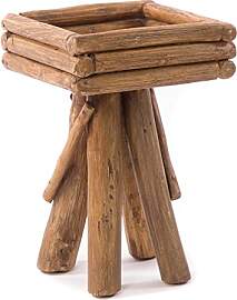 DESIGN DELIGHTS Holz BLUMENHOCKER Twist | Teakholz 