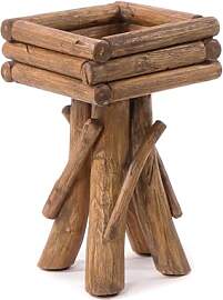 DESIGN DELIGHTS Holz BLUMENHOCKER Twist | Teakholz 