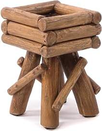 DESIGN DELIGHTS Holz BLUMENHOCKER Twist | Teakholz 