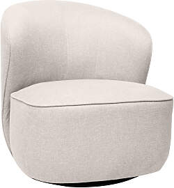 Design-Drehsessel aus beigem Stoff mit