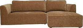 Design-Ecksofa rechts in gebrannter Erde Textur