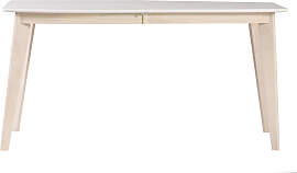 Design-Esstisch ausziehbar Weiß und helles Holz