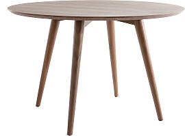 Design-Esstisch rund Nussbaum D120 LIVIA