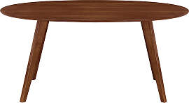 Design-Esstisch Vintage oval Nussbaum L160 MARIK