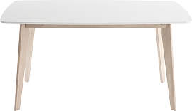 Design-Esstisch Weiß und helles Holz L150 LEENA