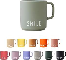 Design Letters Kaffeebecher Porzellan Grün SMILE