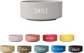 Design Letters Snack Schale Grau SMILE | Porzellan 