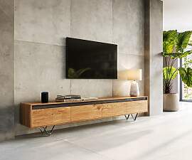 Design-Lowboard Stonegrace 240 cm Akazie Natur