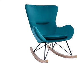 Design-Schaukelstuhl Velours petrol ESKUA