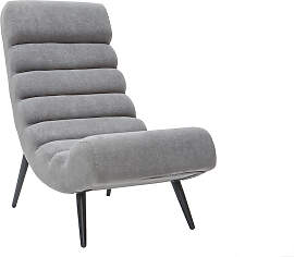 Design-Sessel grauer Samteffekt und schwarzes