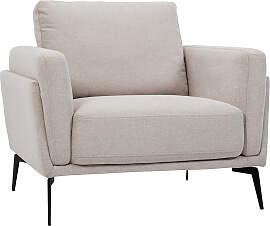 Design-Sessel im beigen Samtdesign mit schwarzem