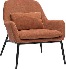 Design-Sessel im terracottafarbenem Samtdesign mit 