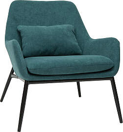 Design-Sessel Stoff mit Samteffekt in Entenblau