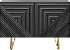Design-Sideboard schwarz und goldfarbenes Metall
