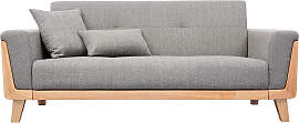 Design-Sofa 3 Plätze Hellgrau Holzbeine FJORD