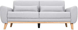 Design-Sofa 3 Plätze Stoff Hellgrau Eichenbeine