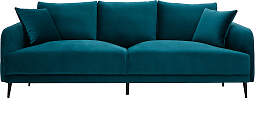 Design-Sofa mit petrolblauem Stoff im Samtdesign