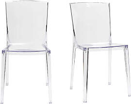 Design-Stühle Transparent 2er-Set ISLAND